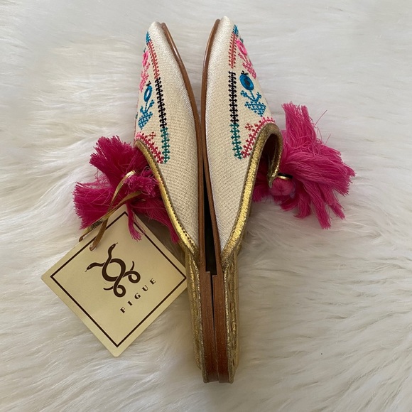 NEW in Box-FIGUE (Anthro) Joanna Embroidery-Audrey Slides 7 - Picture 4 of 5